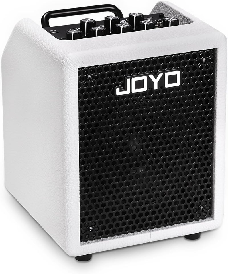 JOYO 30W Bass Combo Amplifier Portable Amp 4" Speaker with 3-Band EQ & Compressor | Bluetooth 5.1 + OTG Direct Recording | Headphone Practice for Bassist Solo Livestream Gigs (Vibe Cube BA-30, White) - Image 1